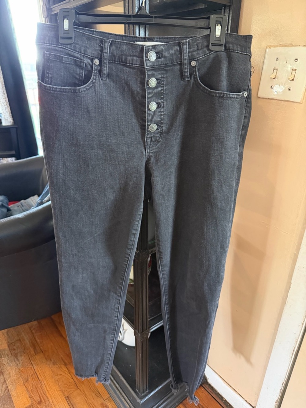 Madewell Skinny Button-Fly Black Jeans